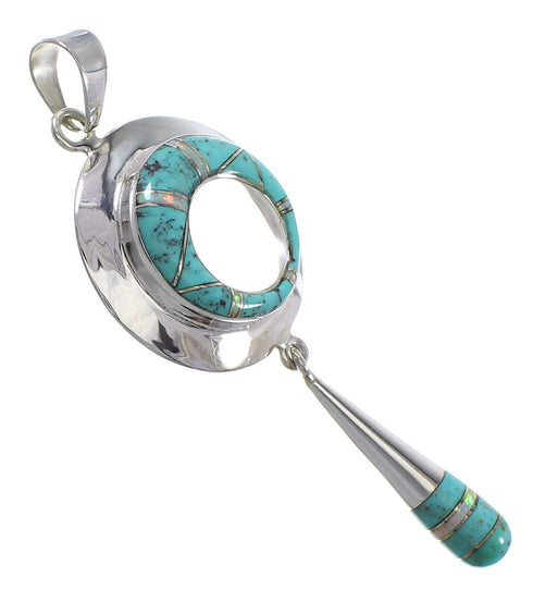 Sterling Silver Opal And Turquoise Southwest Pendant YX76132